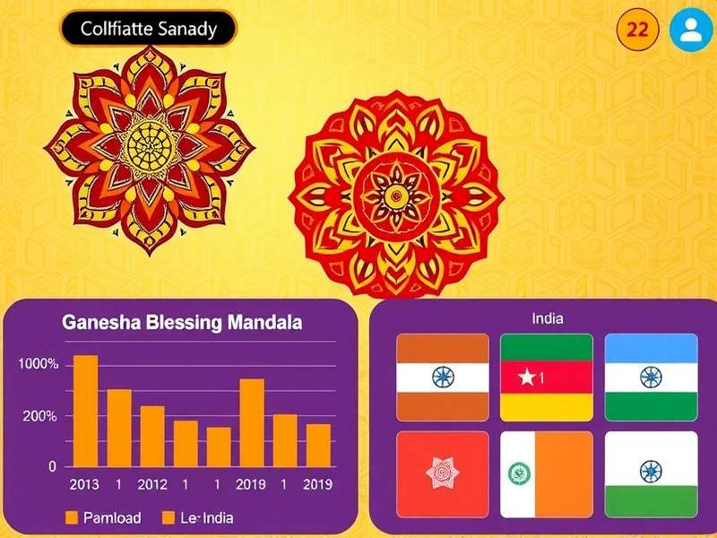 Ganesha Blessing Mandala gameplay screenshot showing intricate mandala designs